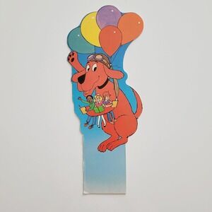 Vintage 80s Clifford Big Red Dog Bookmark die-cut paperboard Balloons Kids 1980s